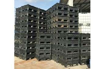 【B】中古黑色耐用型塑鋼折疊籠