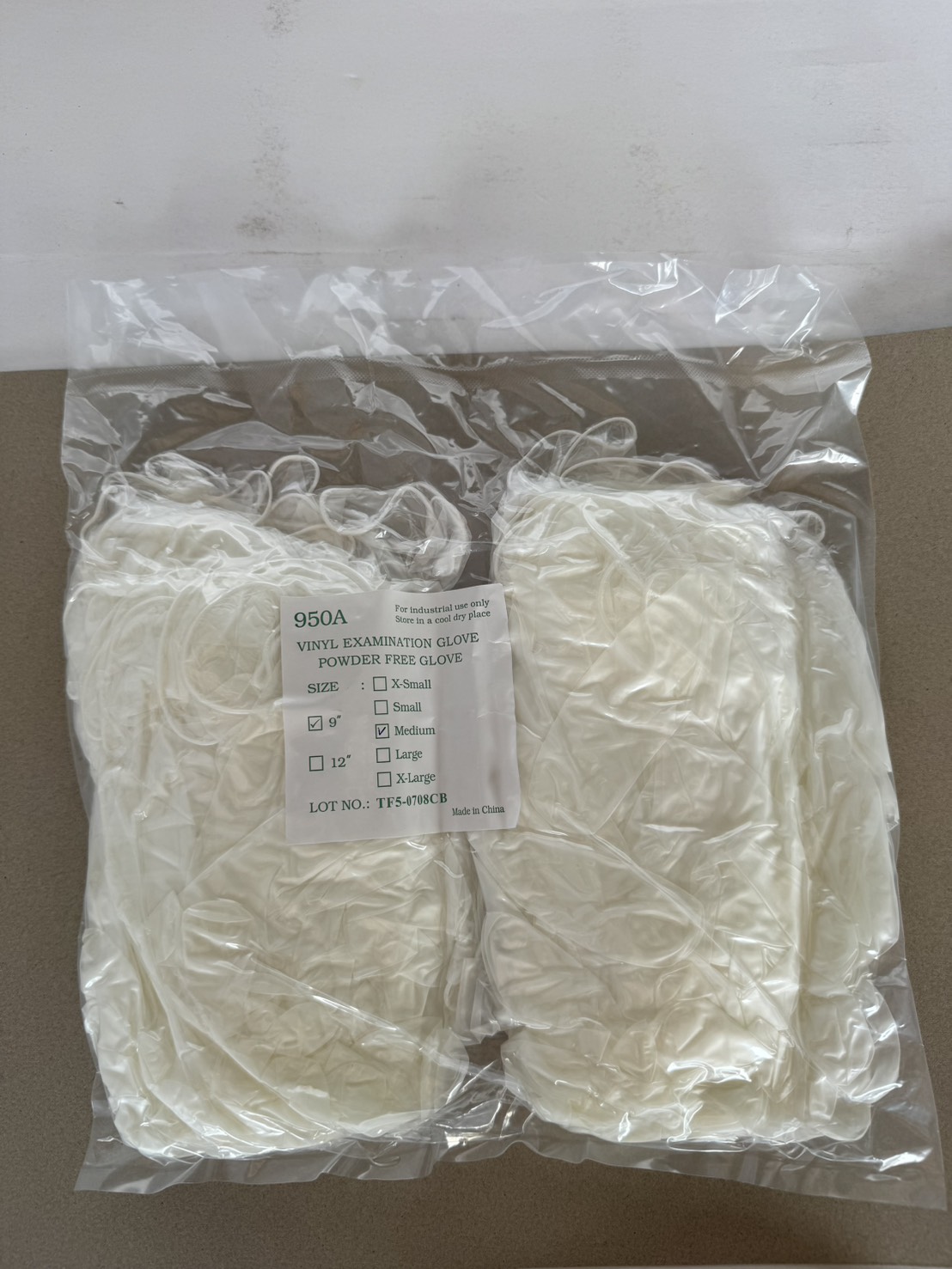 2.F-950A 9"PVC 5.0G 手套 真空