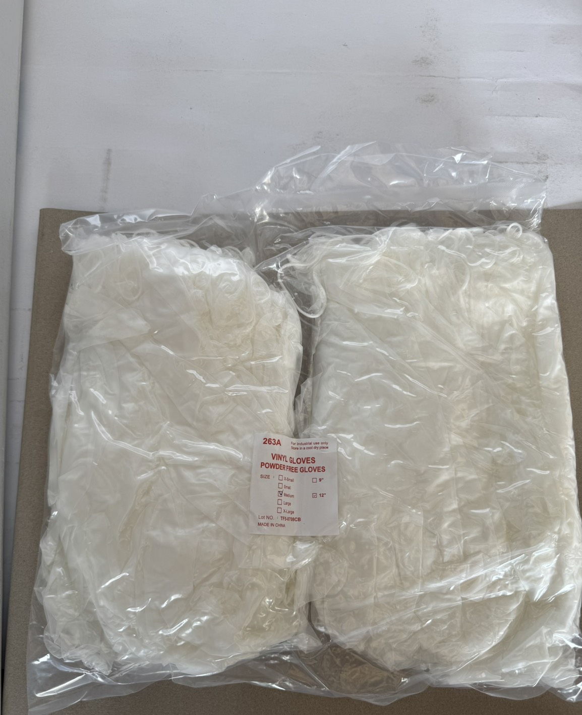 6.F-263A 12"PVC 7.2G 手套 真空