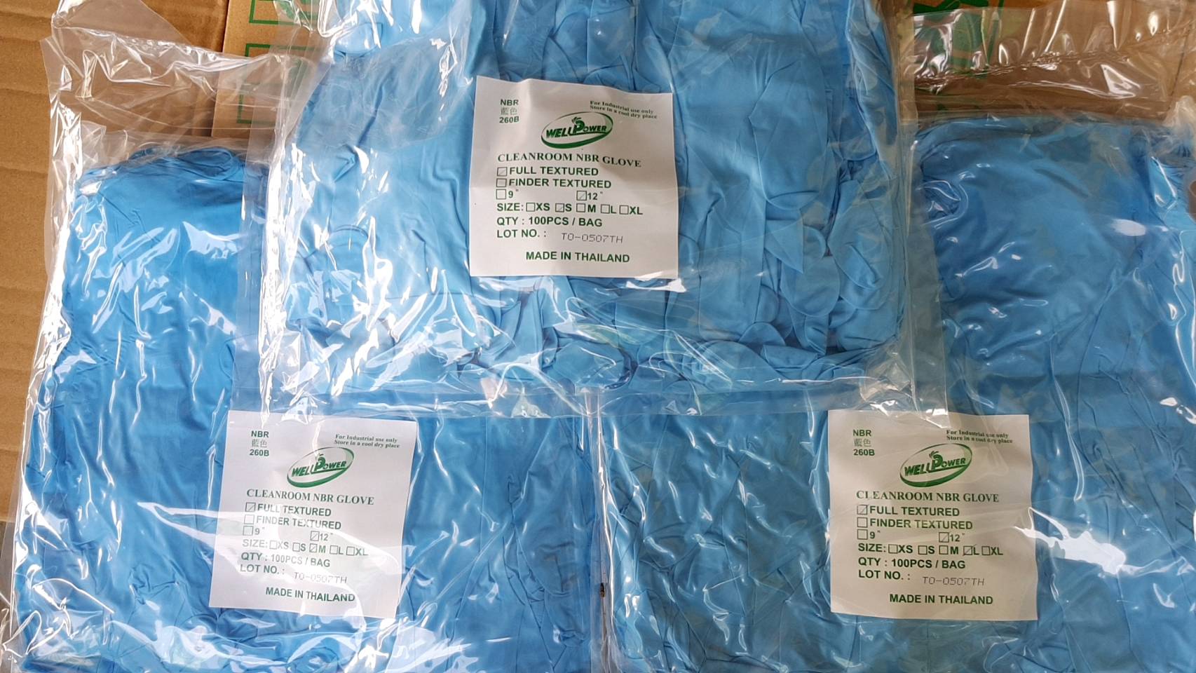 22.F-260B 12"NBR 藍 6.0G 手套 真空