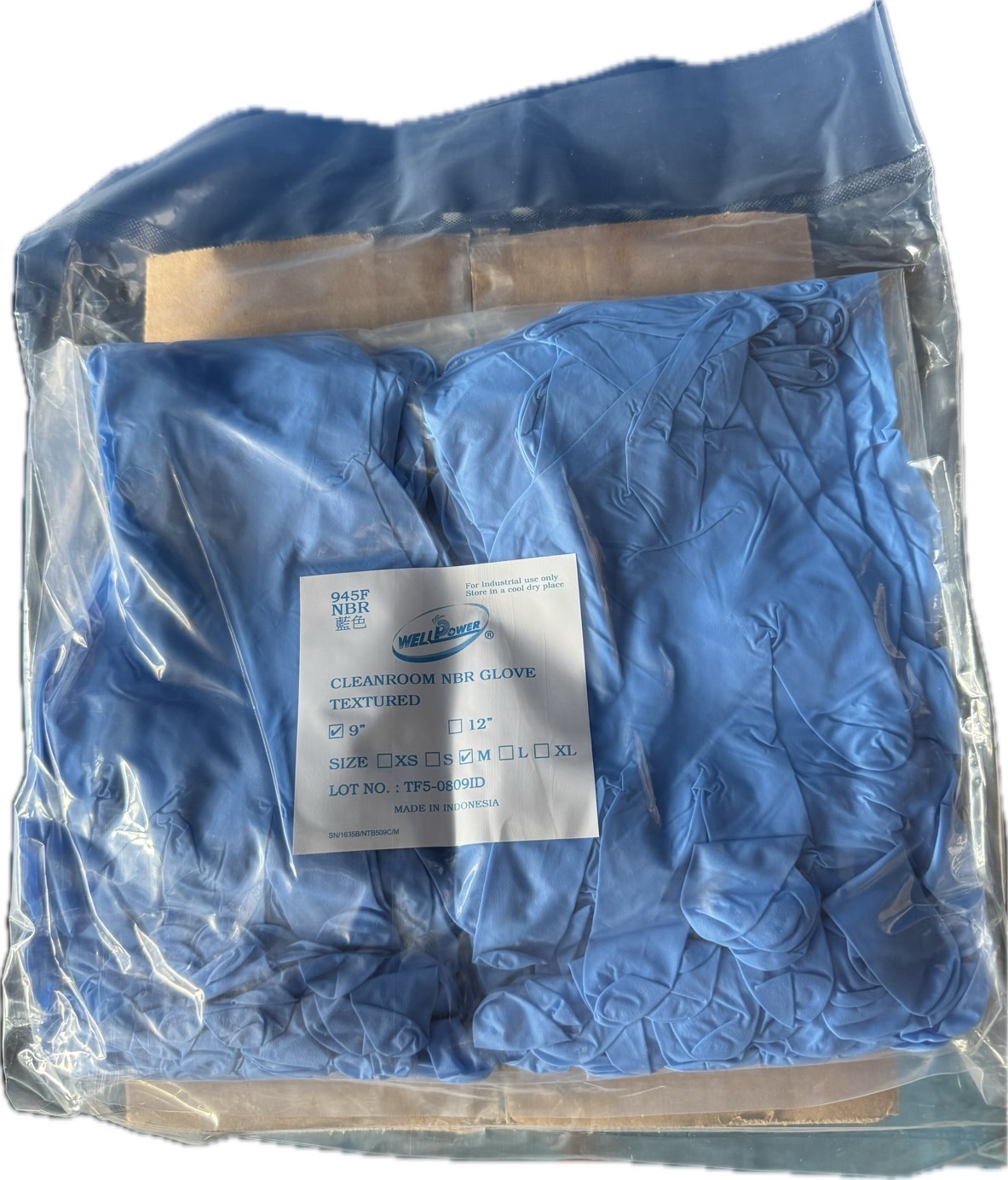 10.F-945F 9"NBR 藍 4.5G 手套 真空