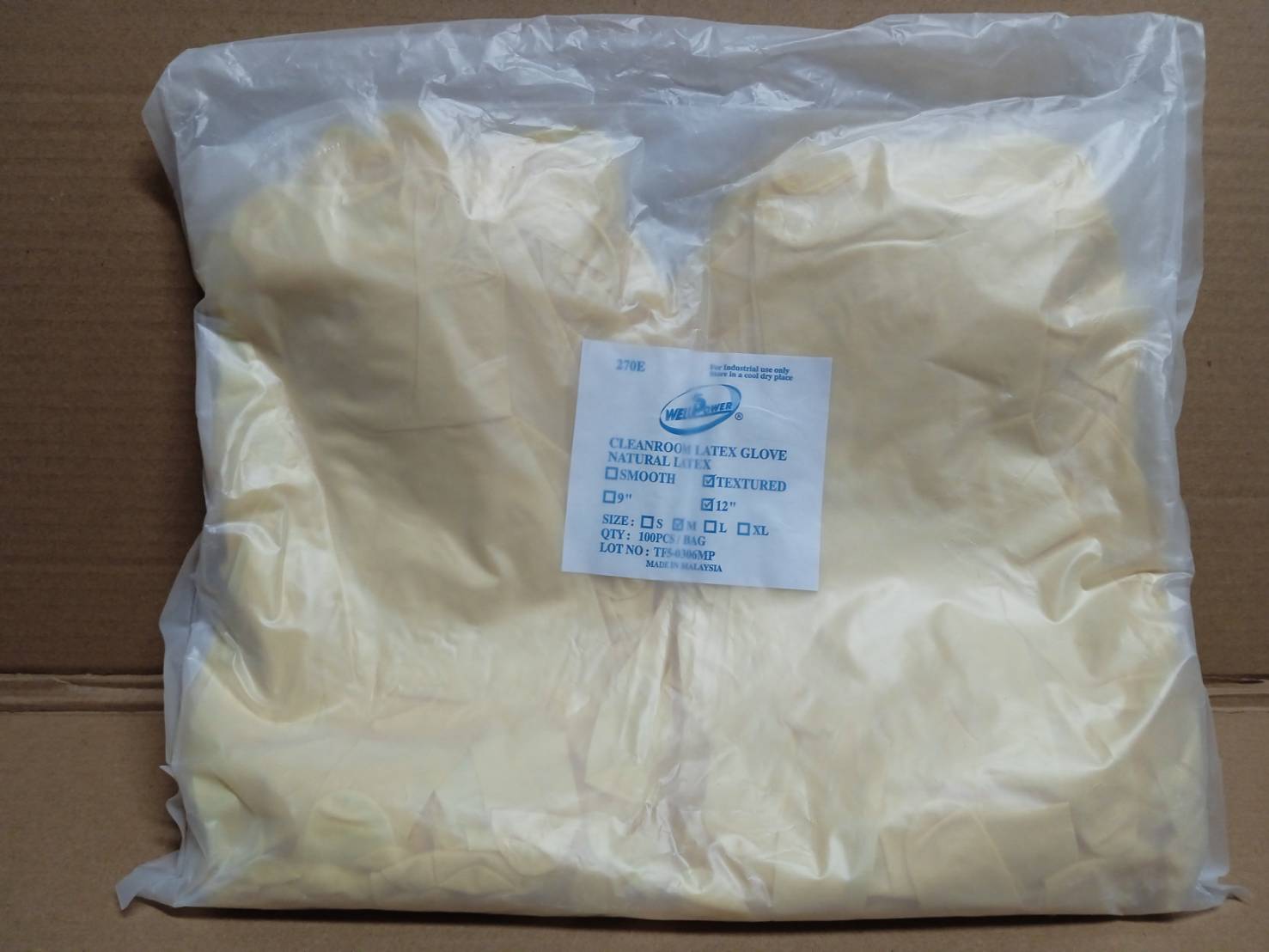 8.F-270E 12"乳膠 7.0G 手套 真空