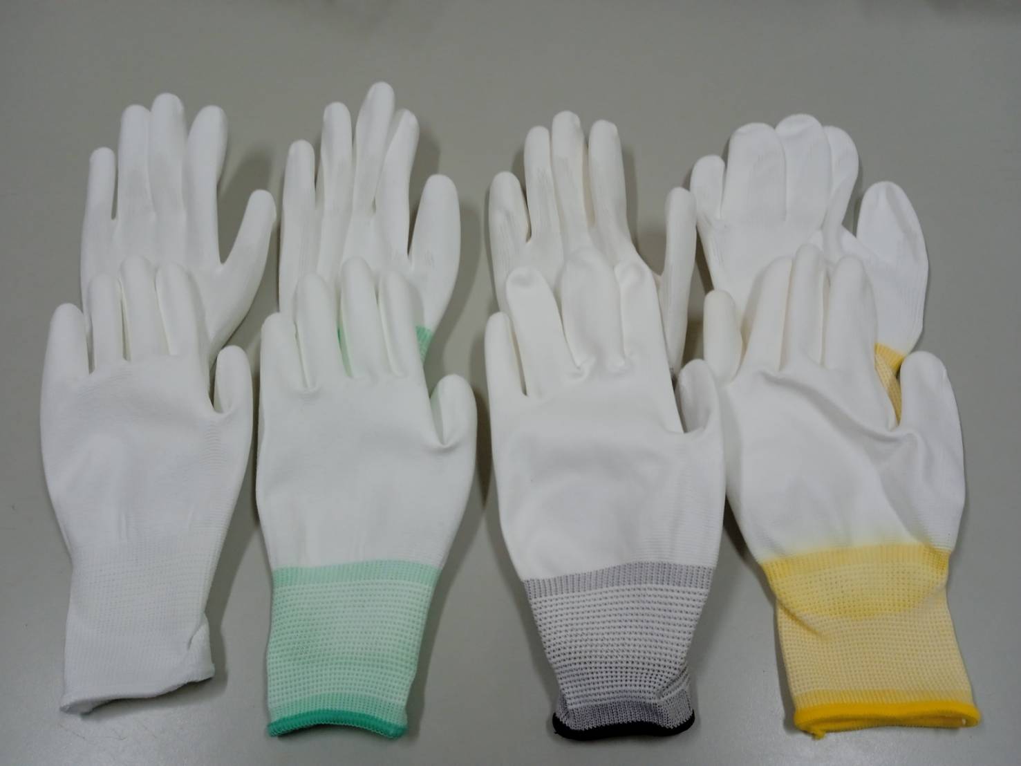 7.F-13PI 13針白PU掌心手套