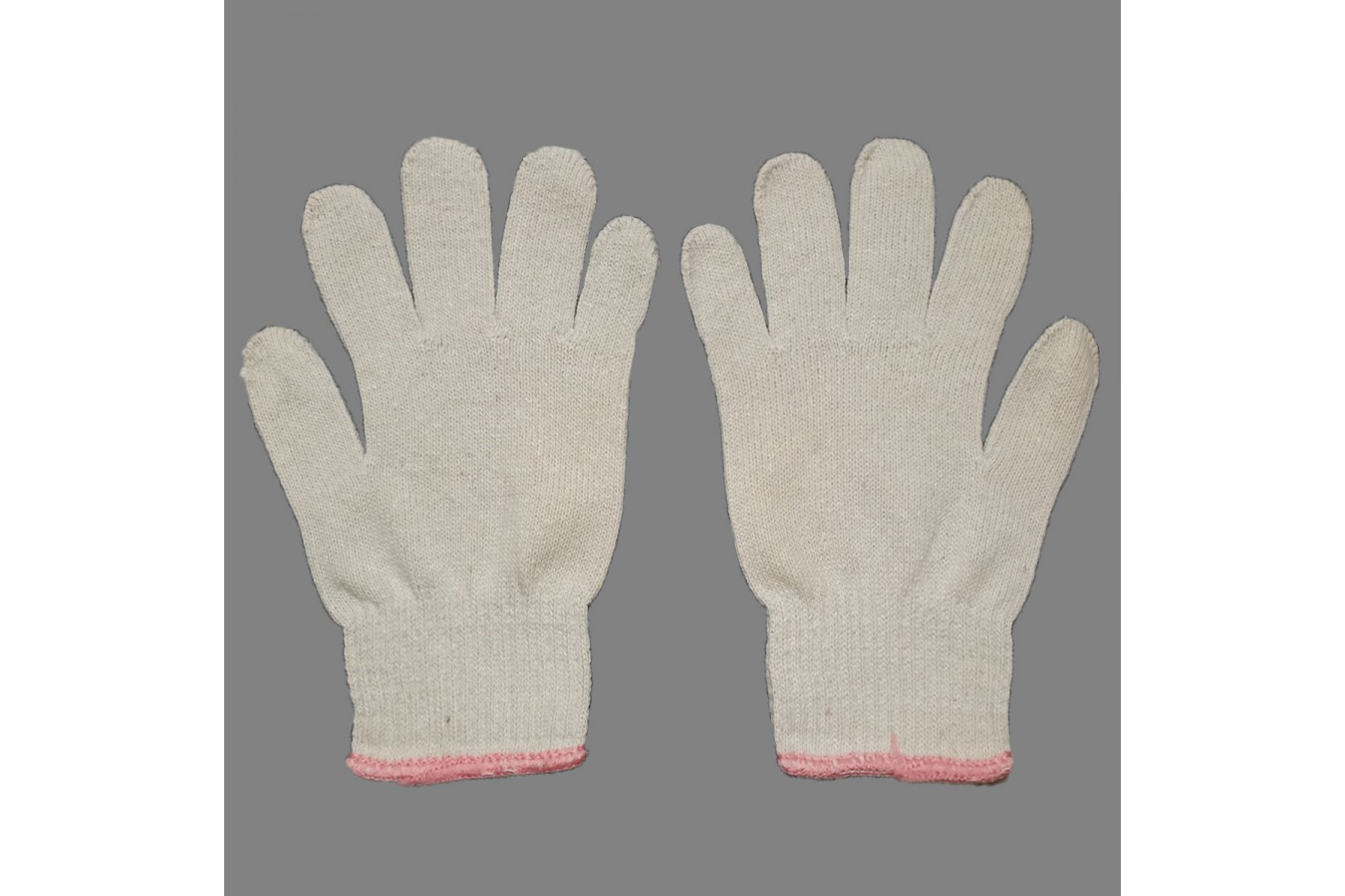 3.棉紗手套10針16兩-白(粉邊)(小)