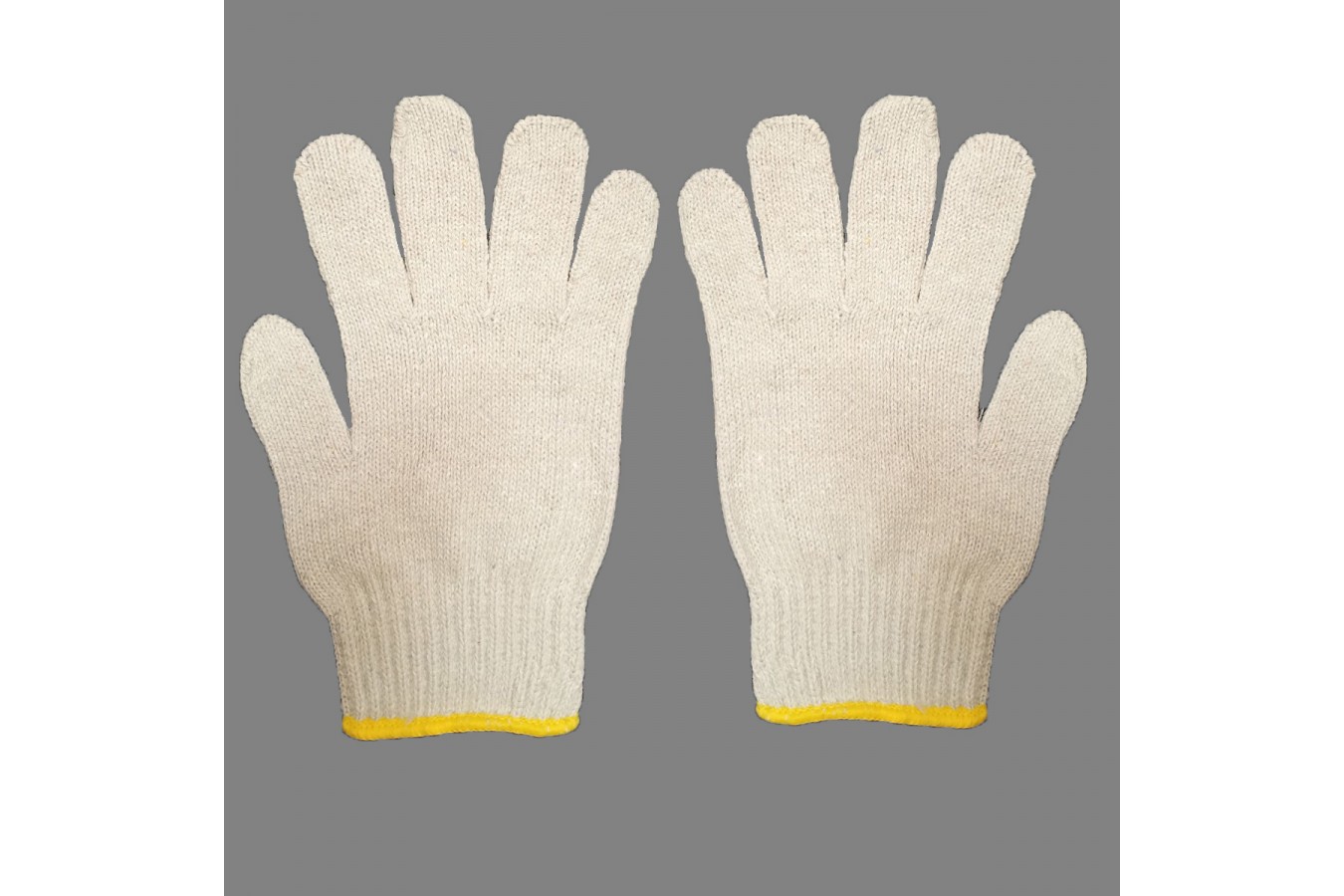 7.棉紗手套7針24兩-白(黃邊)