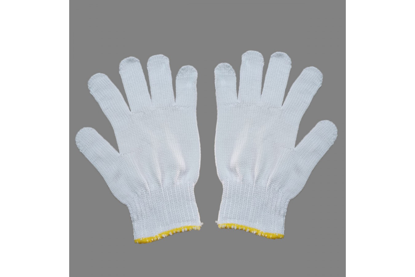 3.尼龍手套(7針20兩白色)黃邊