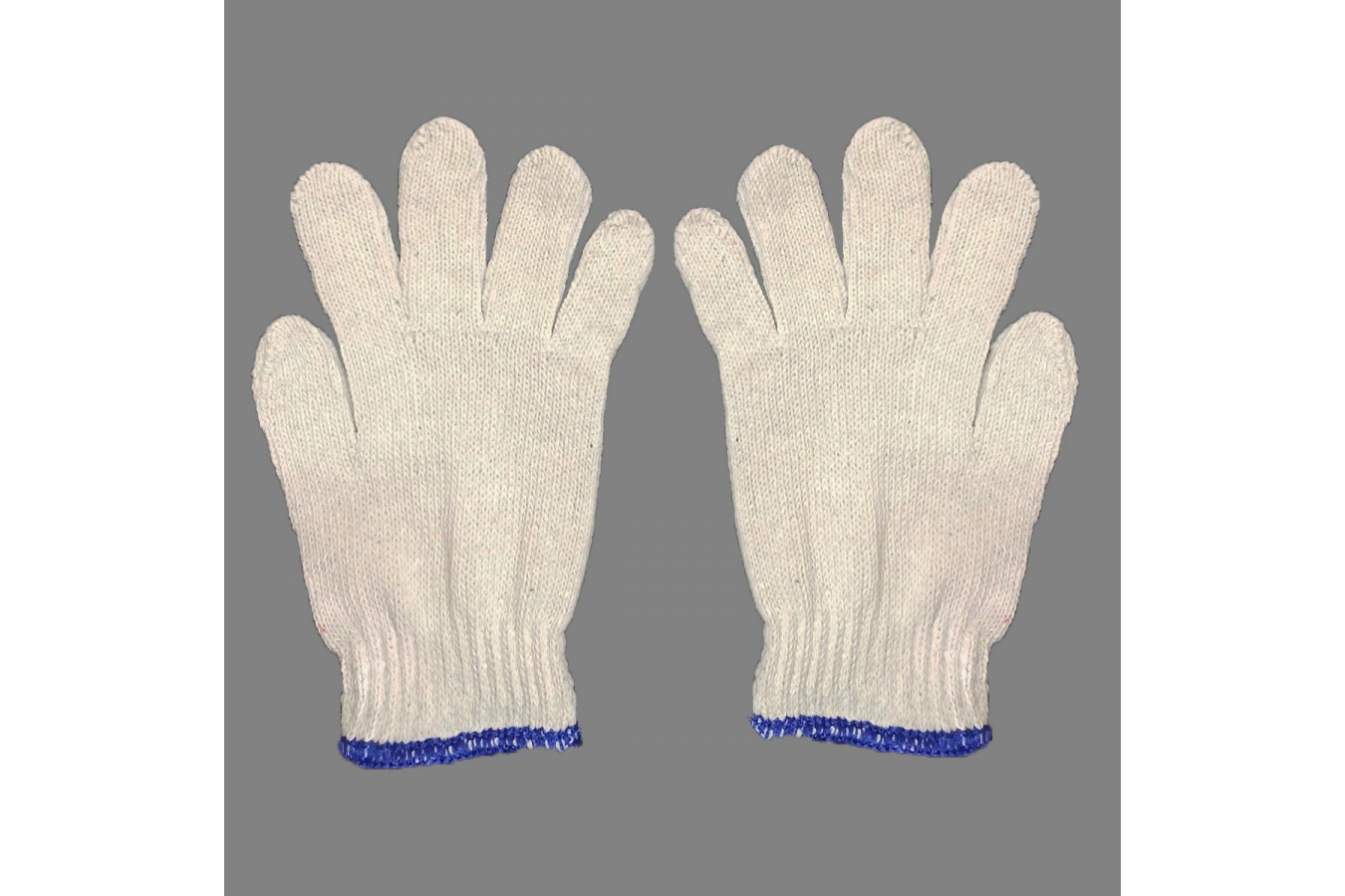 5.棉紗手套7針16兩-白(藍邊)