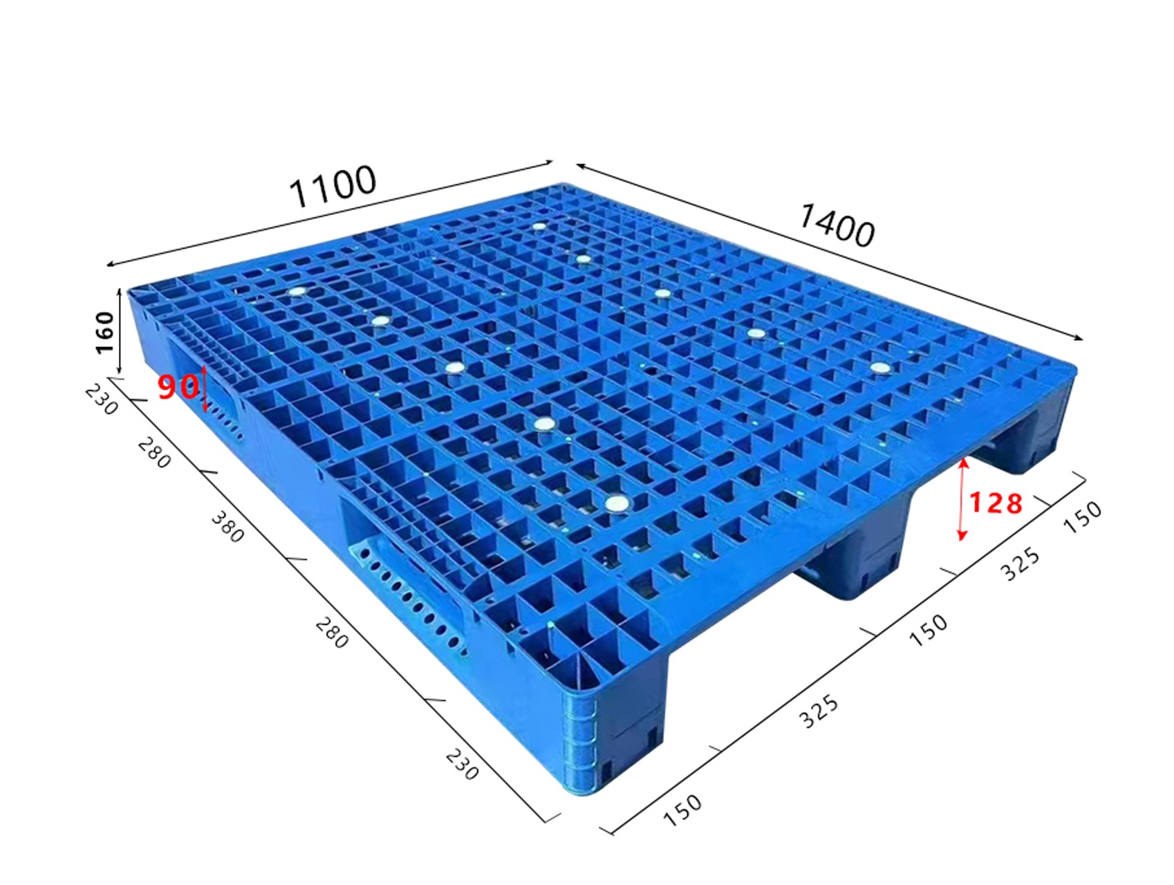 64.網格川字塑膠棧板KI-B-1114L(1400*1100)