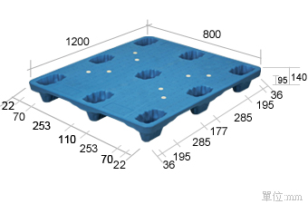 1.塑膠棧板K-AA套疊系列-K-AA-0812H(800*1200)