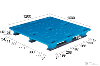 1.塑膠棧板K-AB-1012(1000*1200)
