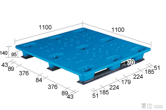 2.塑膠棧板K-AB-1111(1100*1100)