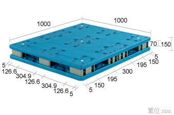 4.塑膠棧板K-CD-1010-12P(1000*1000)