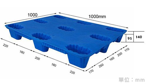 9.塑膠棧板KI-AA-1010BP(1000*1000)