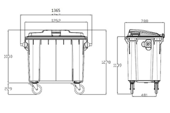 4.660公升四輪式資源回收垃圾桶(M)