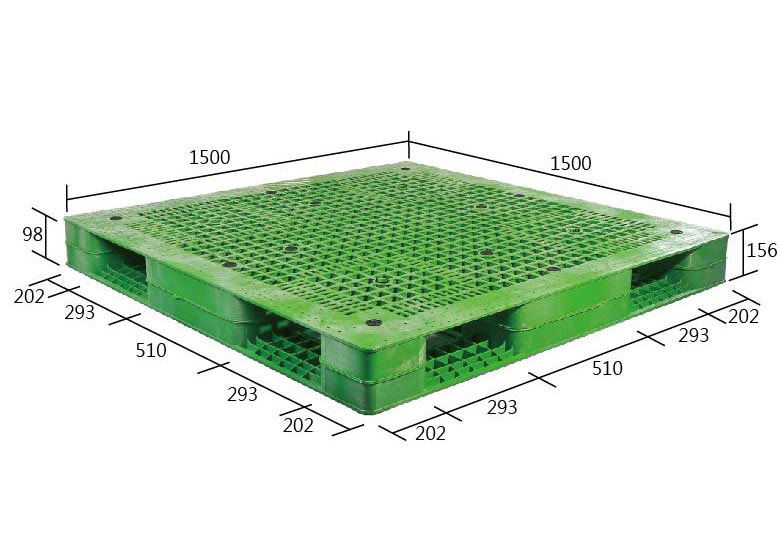 53.S-D4-1515-CG單面型超大尺寸1米5平方塑膠棧板