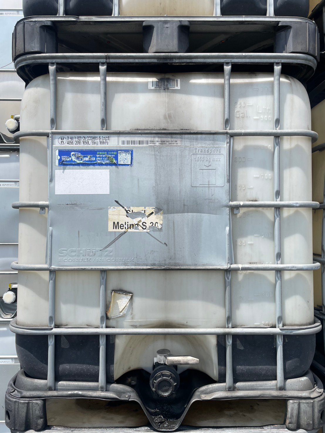 寄售《未清洗》中古IBC化工桶 B113 (原裝內容物:船用潤滑油)