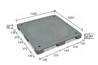 塑膠棧板P-FCU-100100-085 E/CP/P/FP